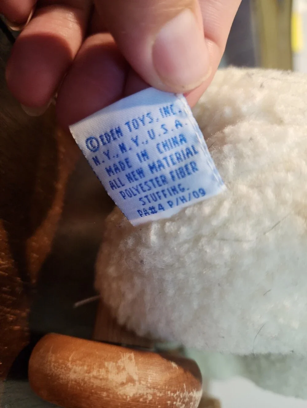 OshKosh B'gosh White Plush Pull Lamb with Red Bandana Eden Vintage Sheep